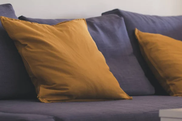 Soft Beige Pillows Sofa — Stock Photo, Image