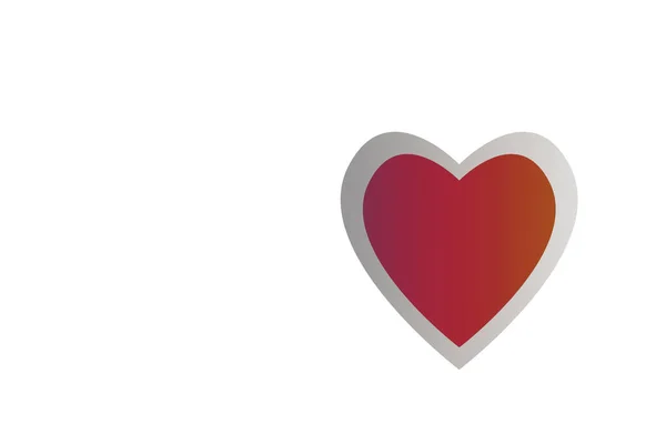 Uma Ilustração Bonito Coração Vermelho Com Uma Moldura Cinza Fundo — Fotografia de Stock