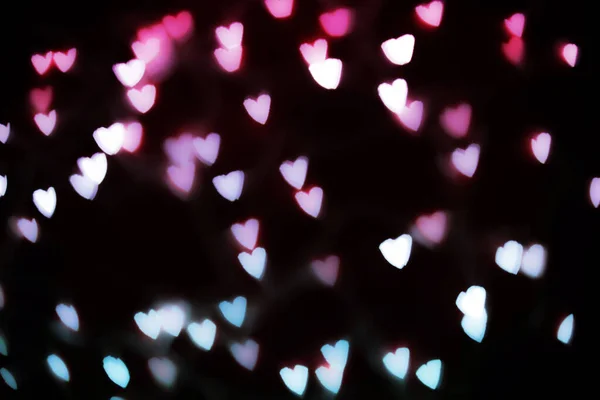 Abstract Background Heart Shaped Bokeh Lights — Stock Photo, Image