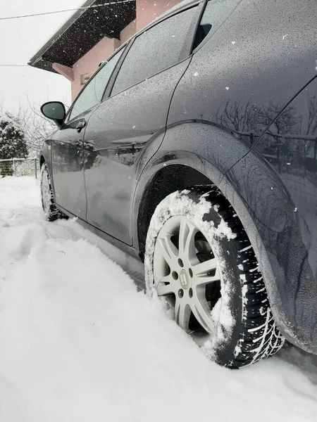 Kakanj Bosnia Herzegovina Jan 2021 Vertical Shot Black Seat Leon — Stock Photo, Image