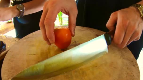 Comida Rua Imagens Fazer Prato Rua Aldeia Asiática — Vídeo de Stock