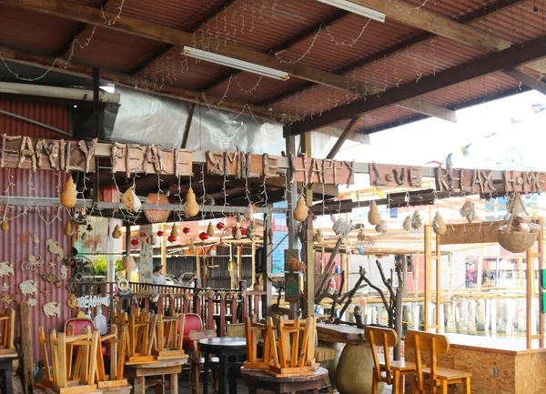 Georgetown Malaysia Şubat 2020 Georgetown Limanındaki Ahşap Iskele Küçük Dükkanların — Stok fotoğraf