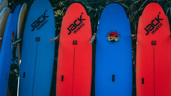 Kalutara Sri Lanka Jan 2020 Closeup Blue Red Jack Surfboards — Stock Photo, Image