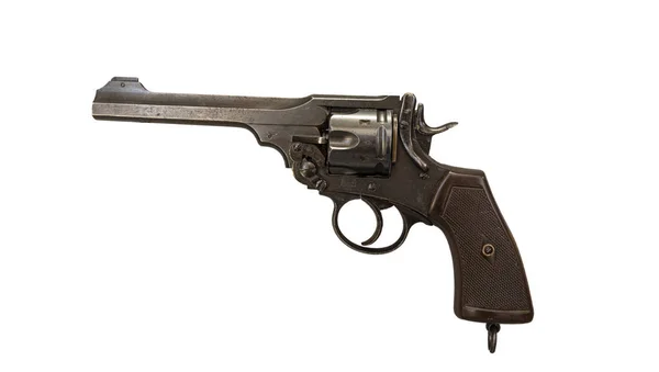 Paris France Mar 2020 Closeup Shot Revolver Used War White — Stock Photo, Image