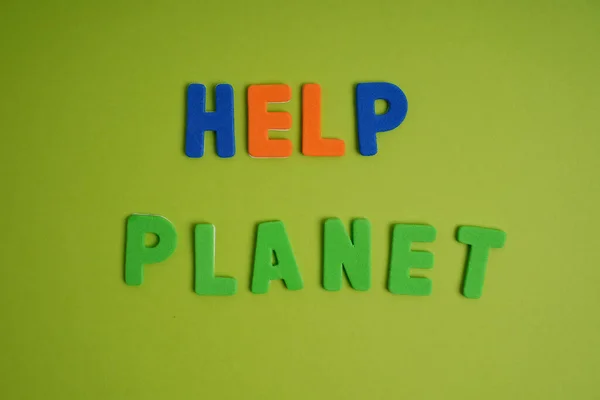 Gros Plan Message Sur Changement Climatique Aidez Planète Lettres Colorées — Photo
