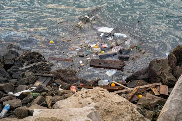 Die Umweltzerstörung Strand Die Umweltverschmutzung — Stockfoto