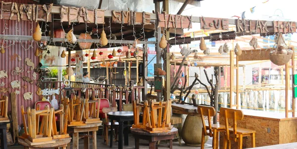 Georgetown Malaysia Feb 2020 Close Seup Shot Corner Bar Wooden — стоковое фото