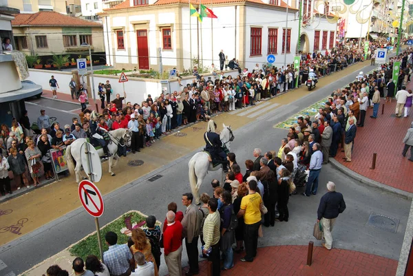 Espinho Portugalsko Září 2009 Skupina Lidí Účastnících Náboženského Průvodu Portugalském — Stock fotografie