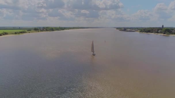 Vanuit Lucht Uitzicht Rivier Stad Van Baltische Zee — Stockvideo