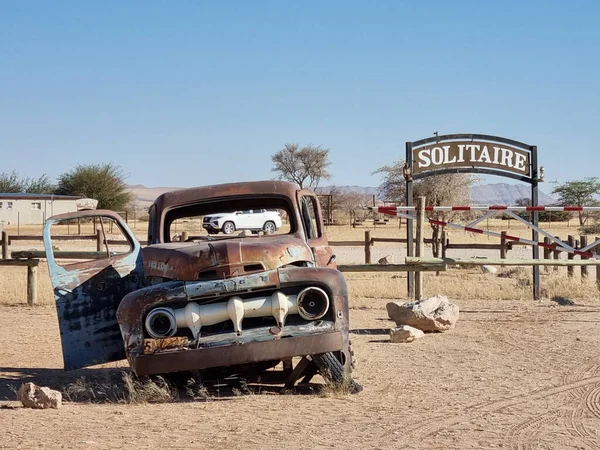 Solitai Namibia Maja 2021 Samochodzik Namibi Auto Woestijn Bij Solitaire — Zdjęcie stockowe