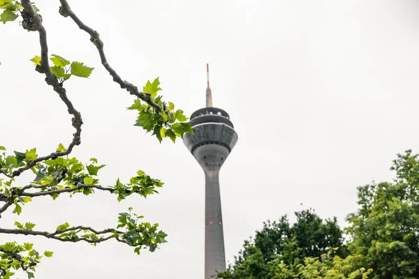 Duesseldorf Germany Jul 2021 Dusseldorf Rheinturm Telecommunication Tower 의낮은 — 스톡 사진