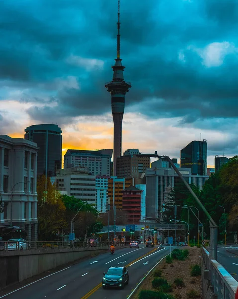 Auckland New Zealand July 2020 Vertical Shot Auckland Sky Tower — 图库照片