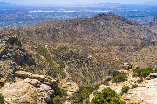 Imagen Muestra Vista Del Paisaje Las Montañas Sobre Tucson Ciudad —  Fotos de Stock