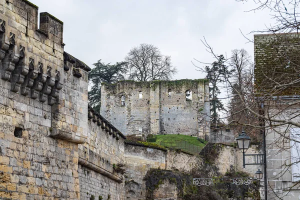 Langeais Francie 2021 Stará Zeď Hradu Langeais Loire Valley Francie — Stock fotografie