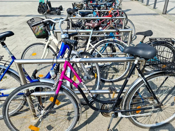 Kiel Alemania 2021 Kiel Alemania 2021 Bicicletas Ciudad Kiel Frente — Foto de Stock