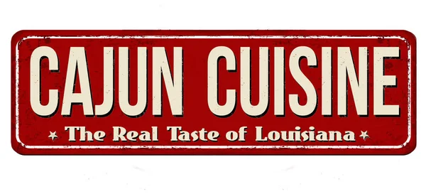 Cajun Cuisine Vintage Rusty Metal Sign White Background Vector Illustration — Stock Photo, Image