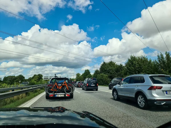 Kiel Germany Aug 2021 View Car Driving German Highway Kiel — Stock Photo, Image