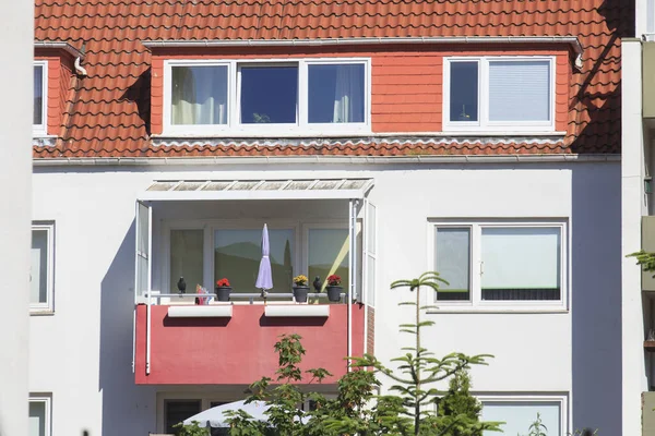 Nahaufnahme Eines Wohnhauses Mit Balkon Bremerhaven Deutschland — Stockfoto