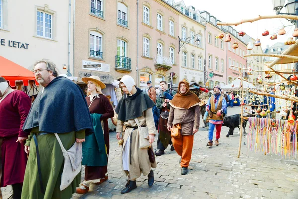 Echternach Luksemburg Marca 2016 Tradycyjny Średniowieczny Targ Wielkanocny Echternach Luksemburgu — Zdjęcie stockowe