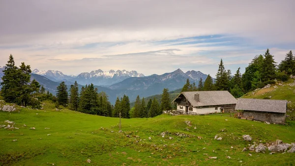 Kohler Alm Schronisko Górskie Pobliżu Inzell Alpy Bawarskie Chiemgau Widokiem — Zdjęcie stockowe
