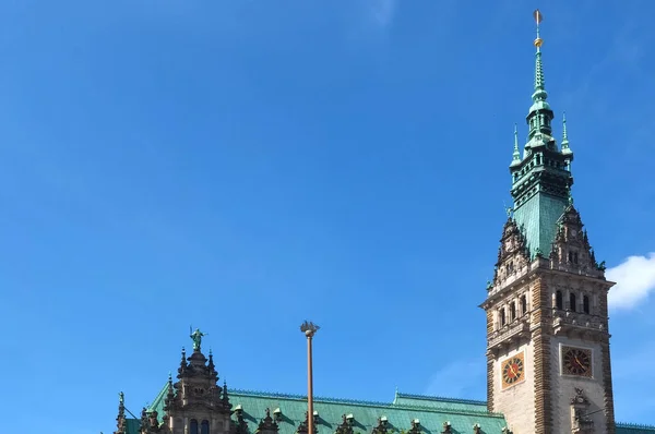 Die Schöne Architektur Des Historischen Rathauses Hamburg — Stockfoto