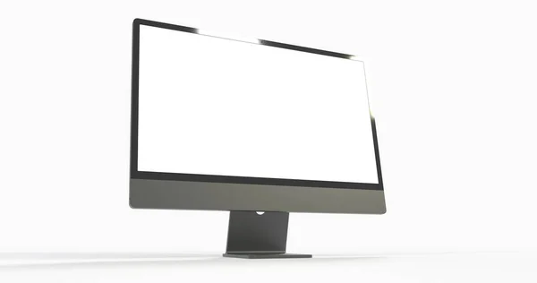 Een Weergave Van Een Monitor Met Coyspace Het Witte Scherm — Stockfoto