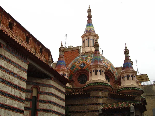 Lloret Mar Spain Aug 2013 Colorful Dome Church Sant Roma — Stock Photo, Image