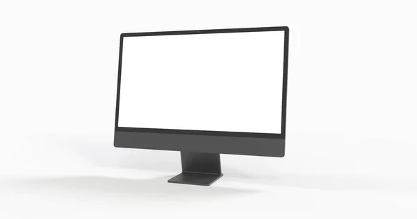 Uma Renderização Monitor Com Coyspace Tela Branca Isolado Fundo Branco — Fotografia de Stock