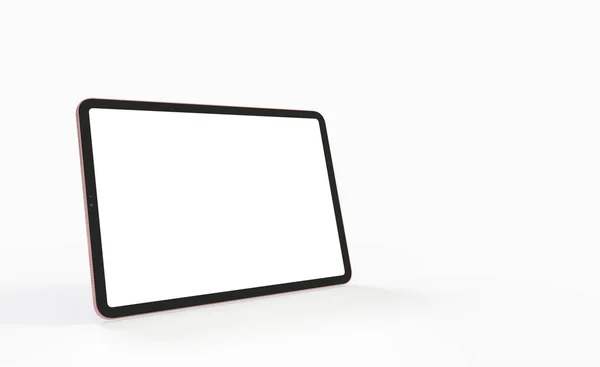 Renderowanie Ekranu Tabletu Odizolowaną Białym Tle Przestrzenią Kopiowania — Zdjęcie stockowe