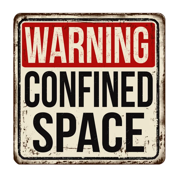 Закрытый Космический Винтажный Ржавый Металлический Знак Белом Фоне Векторная Иллюстрация — стоковое фото