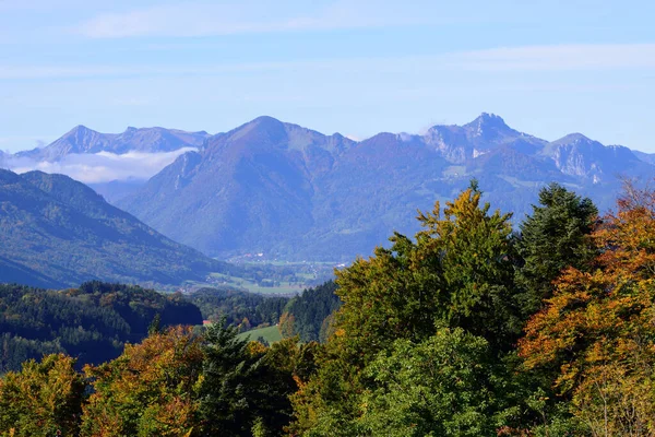 Vista Hochberg Perto Siegsdorf Para Alpes Bávaros Alemanha — Fotografia de Stock