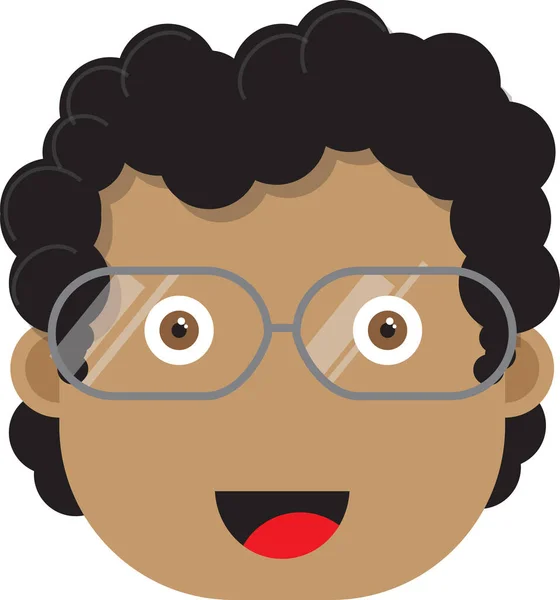 Illustration Amazed Face Boy Glasses Curly Hair — Stock Photo, Image