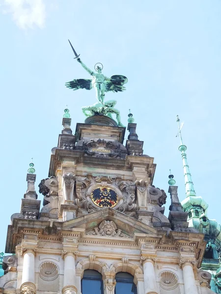 Prachtige Architectuur Van Het Historische Stadhuis Hamburg — Stockfoto