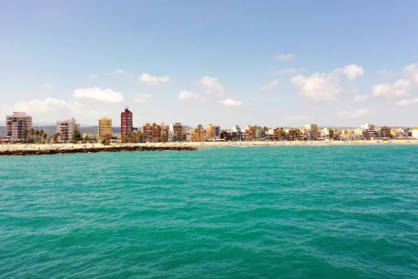 Una Hermosa Vista Costa Del Azahar Con Edificios Costeros Torrenostra — Foto de Stock