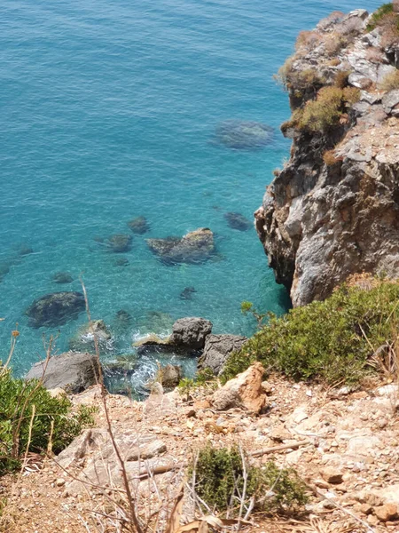 Vue Panoramique Une Plage Preveli Foinikas Grèce — Photo