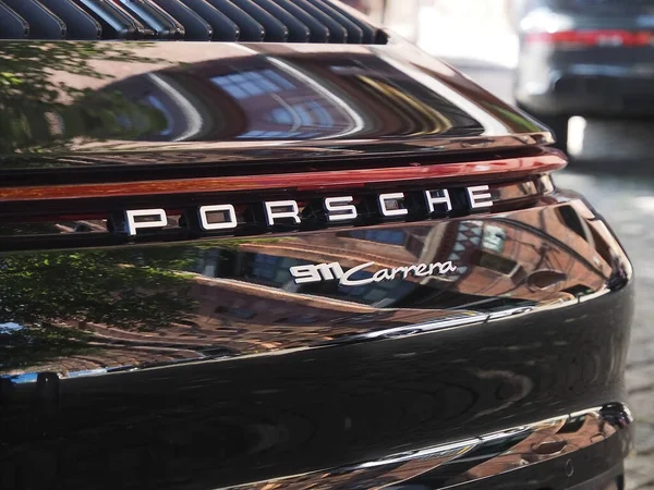 Aug 2021 Closeup Black Porsche 911 Carrera Car — 스톡 사진