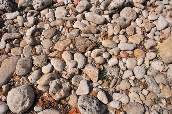 Přírodní Pozadí Oblázků Pláži Španělském Ostrově Menorca — Stock fotografie