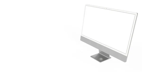 Ein Rendering Eines Computers Mit Kopierraum Auf Weißem Bildschirm Auf — Stockfoto