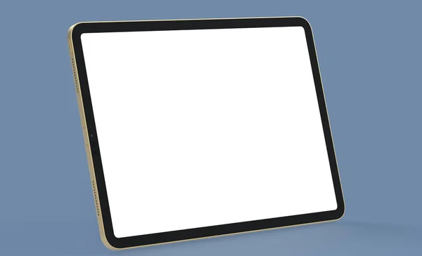 Rendering Tablet Copy Space White Screen Isolated Blue Background — Stock Photo, Image