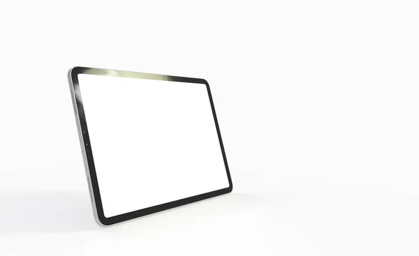 Ein Rendering Eines Tablet Bildschirms Mit Kopierraum Auf Weißem Hintergrund — Stockfoto