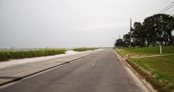 Coche Que Mueve Carretera Lateral Costa — Vídeos de Stock