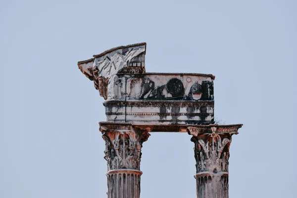 Antigos Pilares Romanos Das Antigas Ruínas Império Romano Fórum Romano — Fotografia de Stock