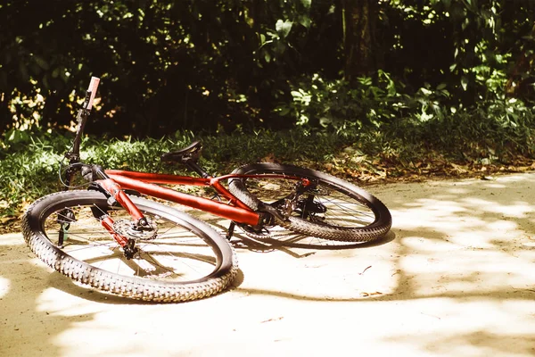 Una Bicicleta Montaña Suelo — Foto de Stock