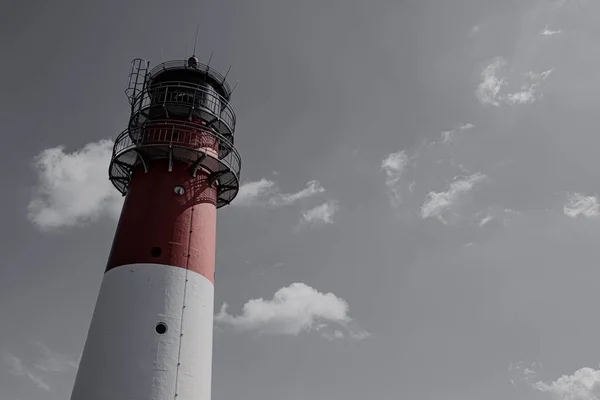 Red White Lighthouse Sky — Stock Photo, Image
