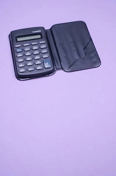 Como Italy Aug 2021 Vertical Closeup Small Canon Digital Calculator — 스톡 사진