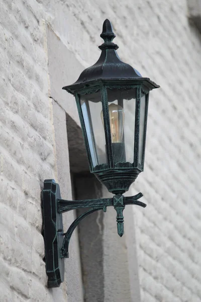 Closeup Shot Street Light Building Wall — Stock Photo, Image