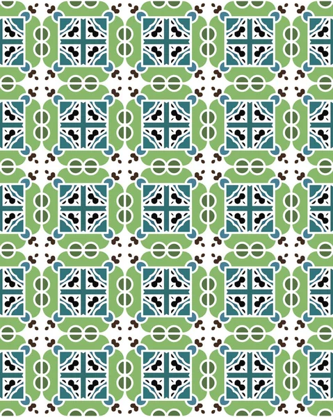 緑と青の形状を持つ垂直シームレスなパターンの背景 — ストック写真