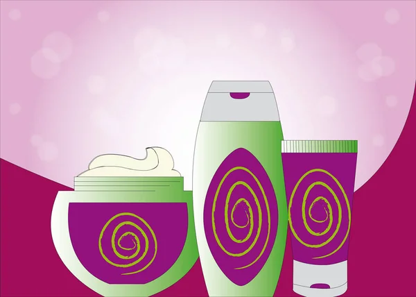 Illustration Moisturizing Cream Set Skincare Pink Background — Stock Photo, Image