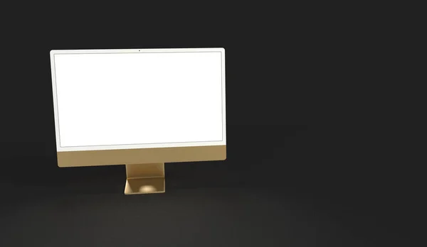 Rendering Monitor Con Copyspace Sullo Schermo Bianco Isolato Uno Sfondo — Foto Stock