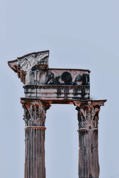 Old Roman Pillars Ancient Roman Empire Ruins Roman Forum Italy — Stock Photo, Image